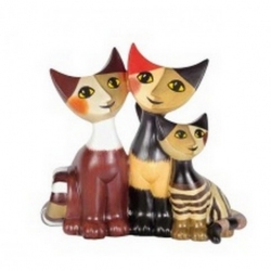 Figurine miniature famille de chats Rosina Watchmeister