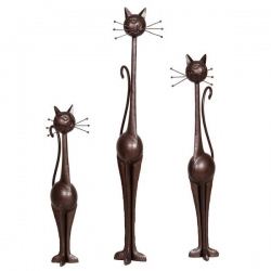 Set 3 chat en métal