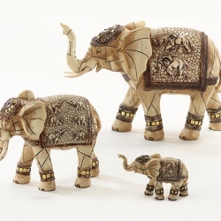 Eléphants Mosaïque en résine
